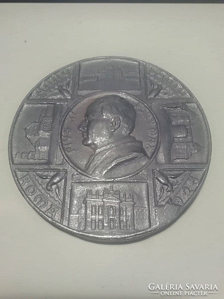 1925 Roma anno santo xi. Pope Pius commemorative medal 10 cm pax christi in regno christi