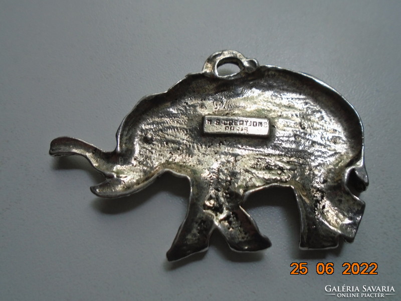 Silver plated elephant pendant with M.S.Creations paris