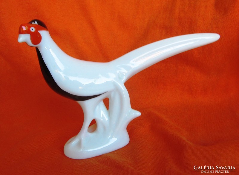 Art deco porcelain pheasant rooster 12.5 cm high