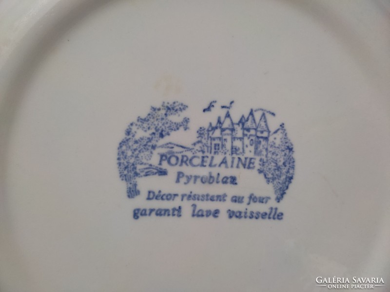 Vintage french pyrobian porcelain plate, decorative plate