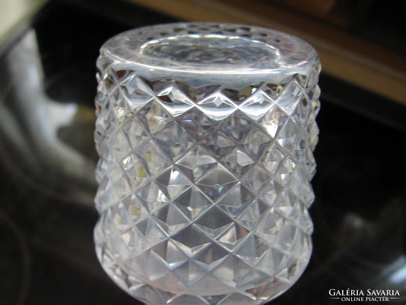 Art deco crystal fiber vase