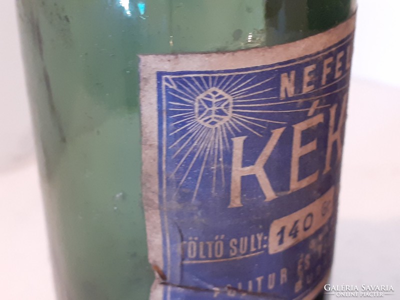 Régi címkés üveg Nefelejts kékítő palack 2 db