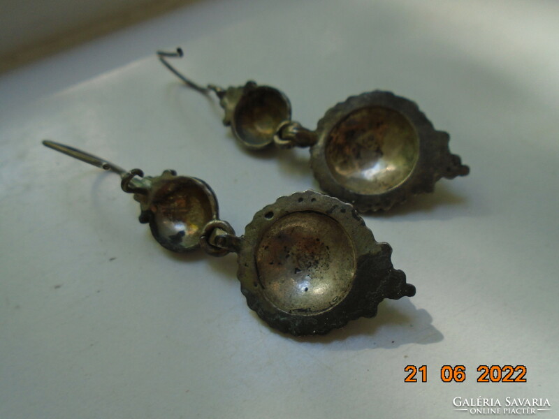 Antique oxidized silver plated textured tribal earrings with twisted cone shape