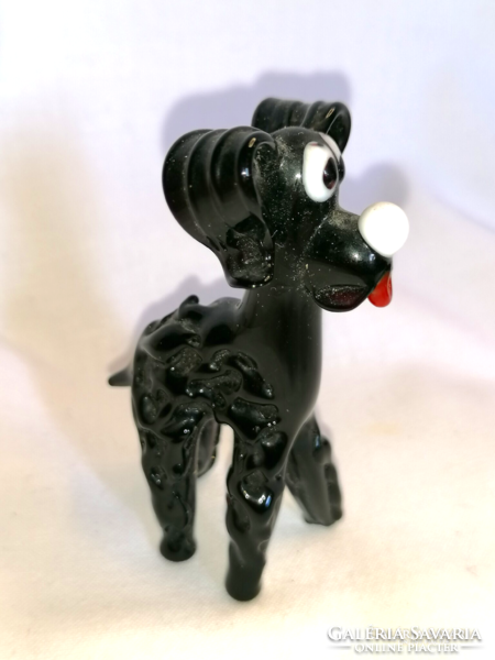 Black glass dog