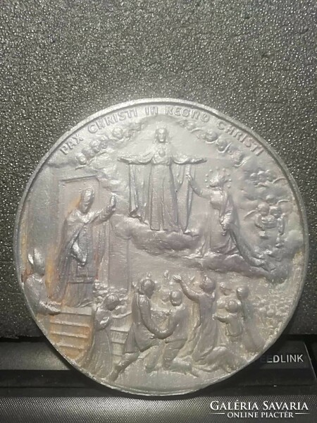 1925 Roma Anno Santo XI. Pius Pápa Emlékérem 10 cm Pax Christi in Regno Christi