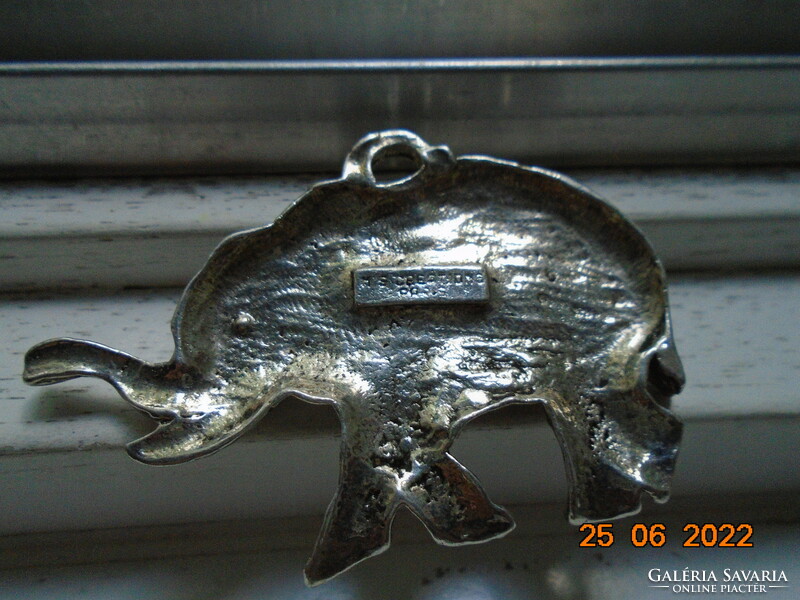 Silver plated elephant pendant with M.S.Creations paris