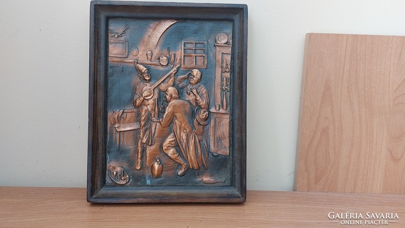 (K) beautiful copper wall picture with 20x25 cm frame
