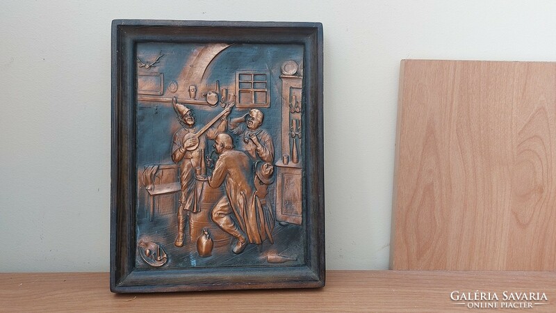 (K) beautiful copper wall picture with 20x25 cm frame
