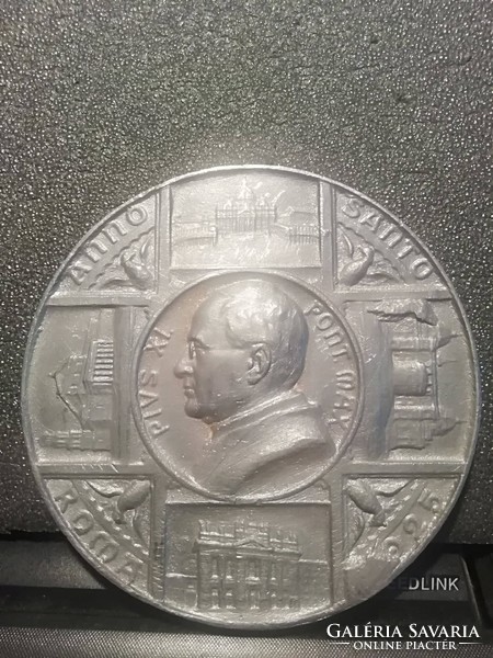 1925 Roma anno santo xi. Pope Pius commemorative medal 10 cm pax christi in regno christi