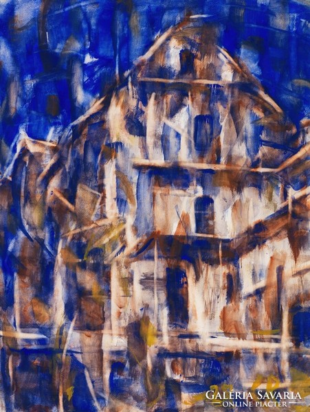 Christian Rohlfs - Ticino házak - vakrámás vászon reprint