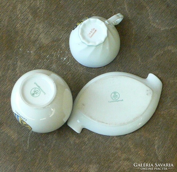 Leipzig deesbach porcelain cup + 2 handausgemalt porcelain