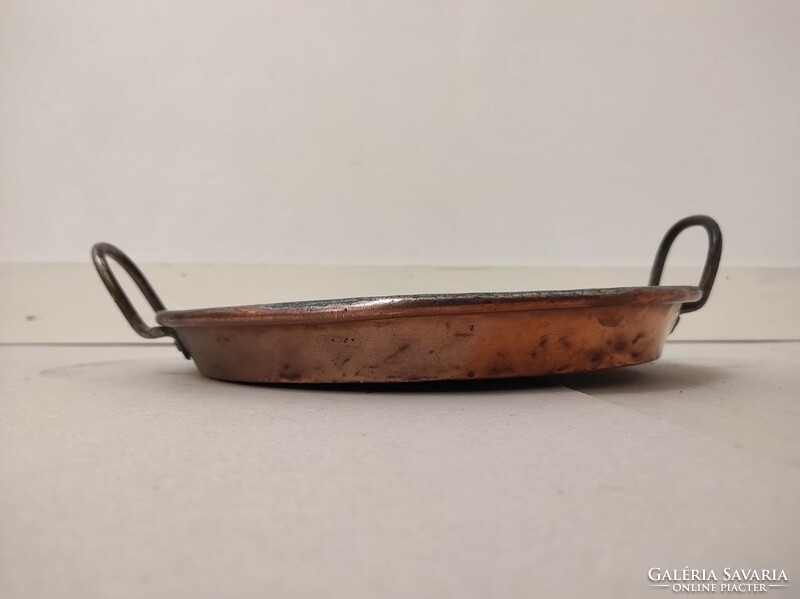 Antique tinned kitchen utensil with copper pan with iron handle 419 5676