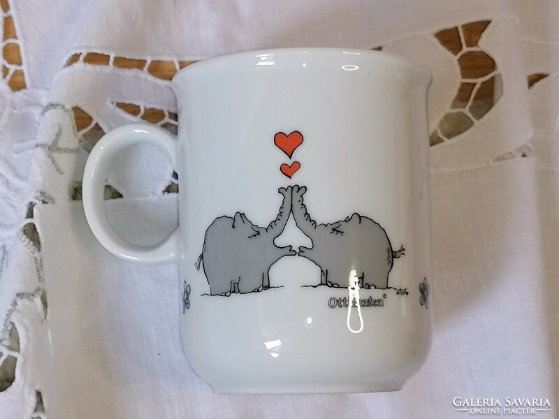 Retro, rare mug for Valentine's Day. Elephants in love