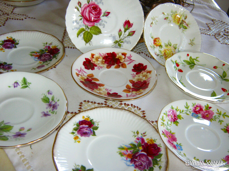 8 pcs small saucer on English saucer