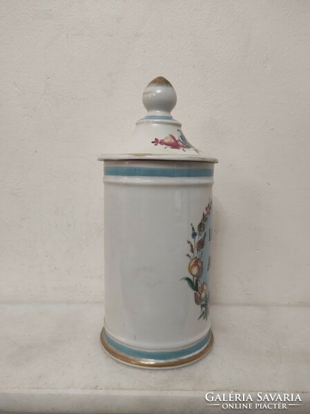 Antique pharmacy jar painted with white porcelain inscription medicine pharmacy medical device 714 5689