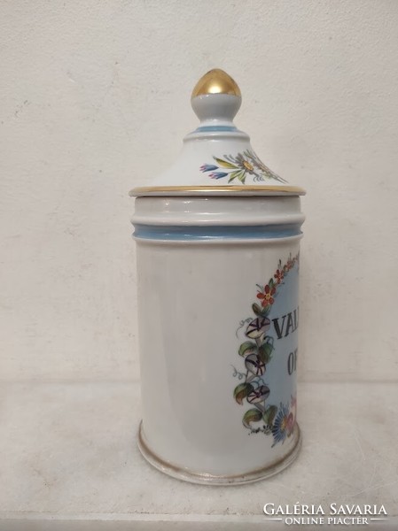 Antique pharmacy jar painted with white porcelain inscription medicine pharmacy medical device 715 5690