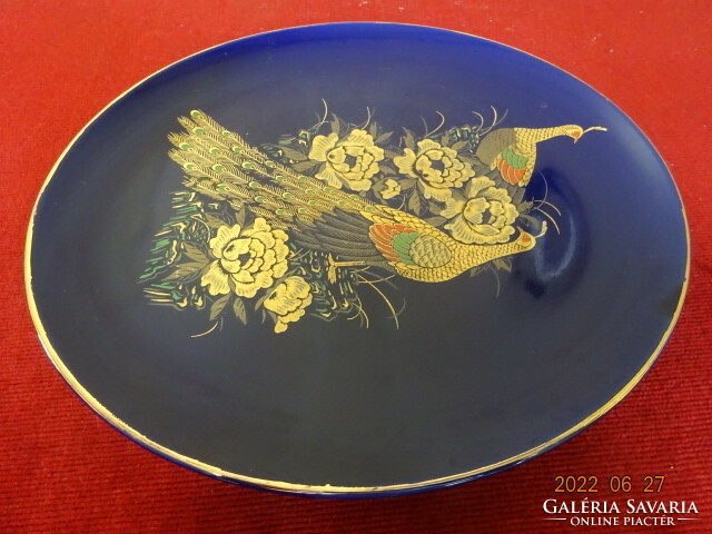 Japanese porcelain decorative plate, cobalt blue, pheasant pattern. He has! Jókai.