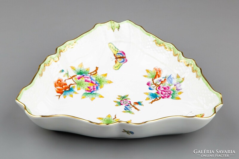 Herend victory patterned rocaille triangular bowl ii. # Mc1201