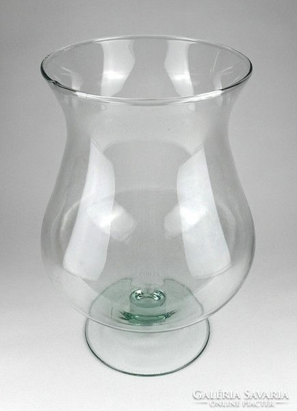 1J721 Nagyméretű fújt üveg kehely cukorkínáló üveg tál 31.5 cm