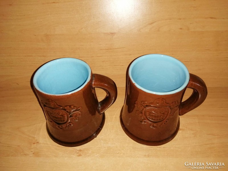 Városlőd ceramic beer mug in pairs 11 cm high (12 / d)