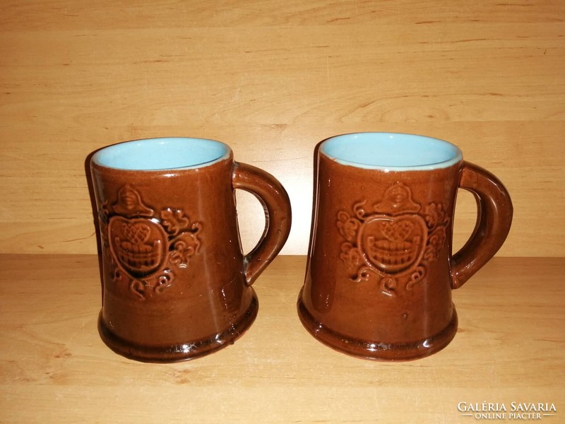 Városlőd ceramic beer mug in pairs 11 cm high (12 / d)