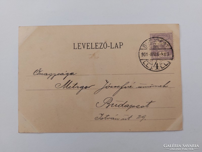 Régi húsvéti képeslap 1901 levelezőlap nyuszi baromfi