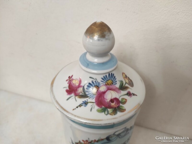 Antique pharmacy jar painted with white porcelain inscription medicine pharmacy medical device 714 5689