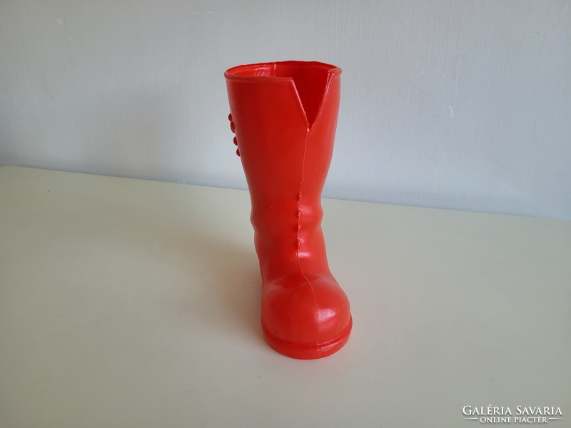 Retro plastic large size Santa's boots old gift holder 24 cm
