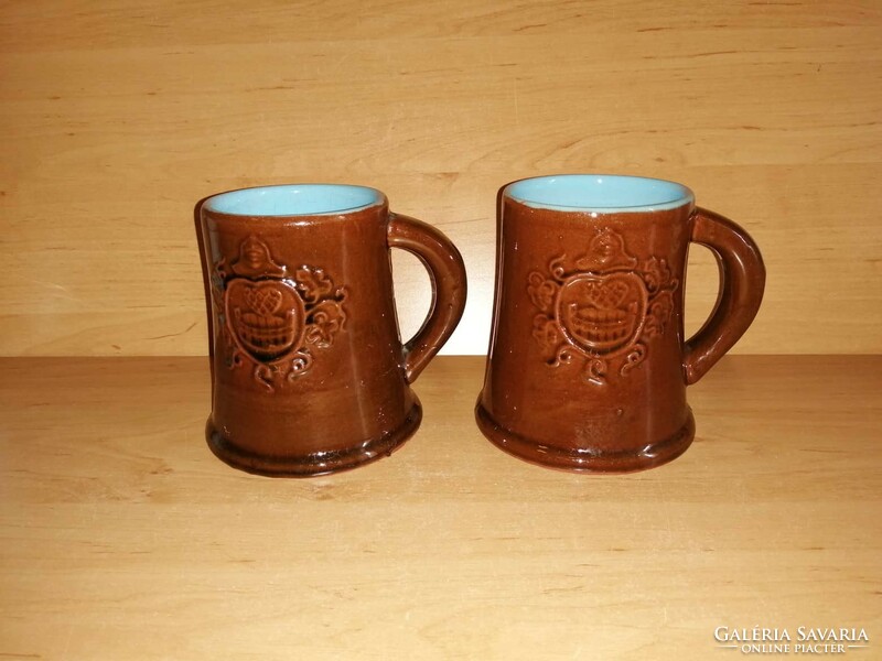 Városlőd ceramic beer mug in pairs 11 cm high (12 / d)