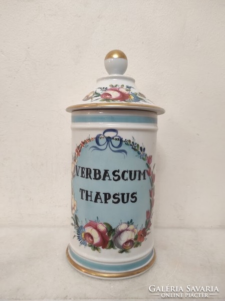 Antique pharmacy jar painted with white porcelain inscription medicine pharmacy medical device 716 5691
