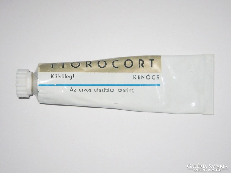 Retro FTOROCORT krém fém tubus - Kőbányai Gyógyszerárúgyár gyártó - 1970-es évekből