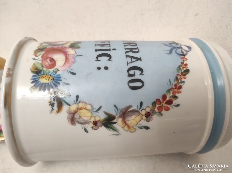 Antique pharmacy jar painted with white porcelain inscription medicine pharmacy medical device 717 5692