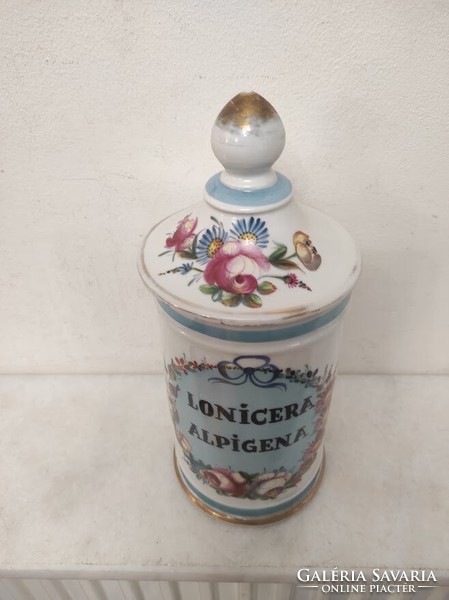 Antique pharmacy jar painted with white porcelain inscription medicine pharmacy medical device 714 5689