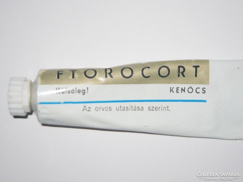 Retro FTOROCORT krém fém tubus - Kőbányai Gyógyszerárúgyár gyártó - 1970-es évekből