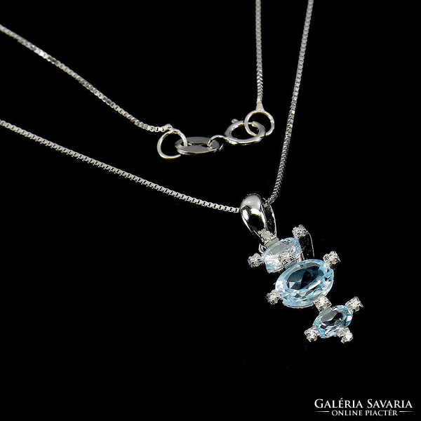 Genuine exins topaz 925 silver necklace