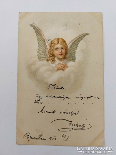 Old postcard 1900 postcard angel