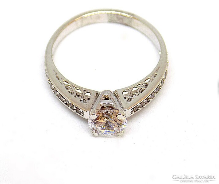Stone white gold ring (zal-au108111)