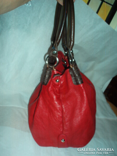 Vintage vera pelle red genuine leather shoulder bag