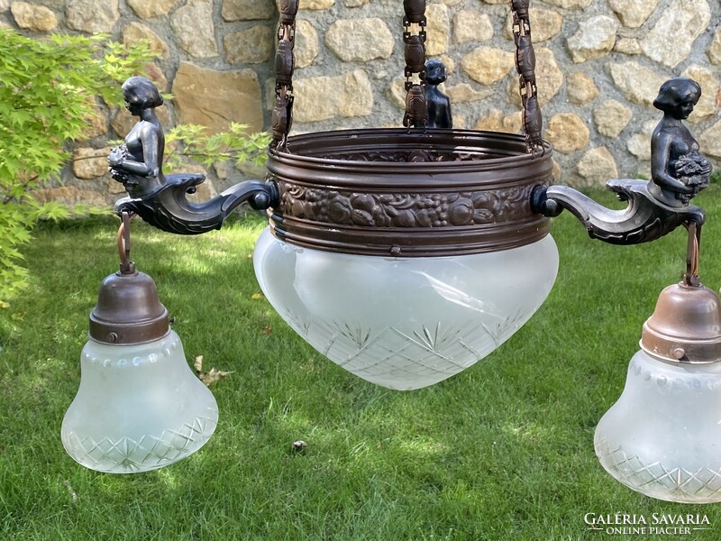 Figural eclectic antique chandelier