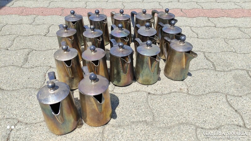 Marked original art deco Hoka metal lidded milk pouring coffee jug 1920s 17 pieces - price per piece