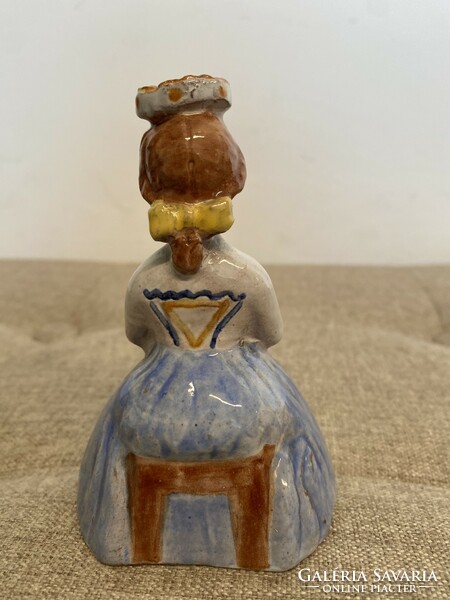 Painted - glazed ceramic doll a19