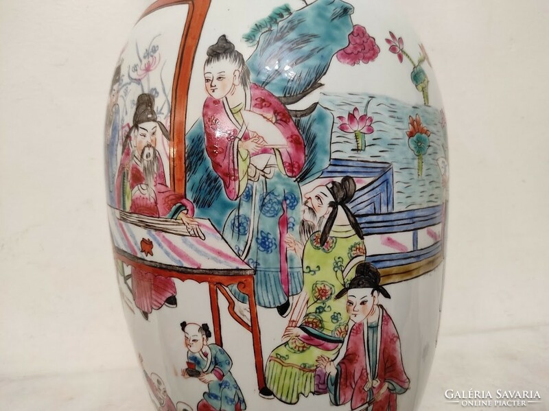 Antique Chinese porcelain large multi-shaped color vase with life picture toy depiction 161 5615