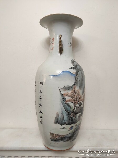 Antik kínai porcelán nagy festett csata harci jelenetes sokalakos váza 813 5644