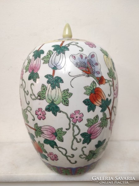 Antik kínai porcelán fedeles váza pillangó motívummal 193 5637