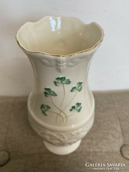 Belleek ireland leafy porcelain vase a16