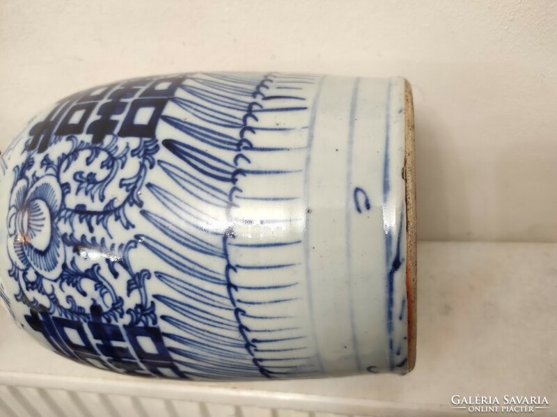 Antique Chinese Porcelain Large Blue Wedding Wish Vase 603 5655