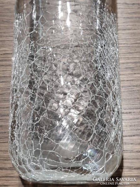 Ingrid Glas ritka,gyűjtői váza,kraklé részletekkel-25 cm