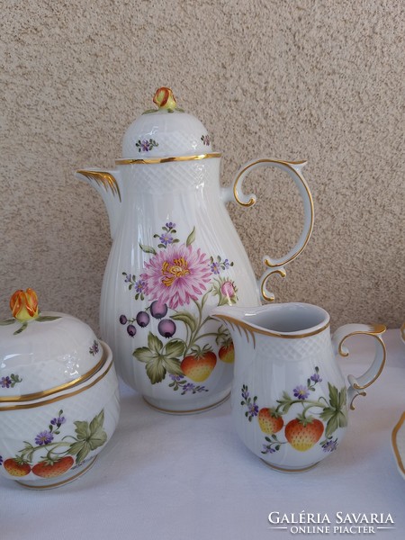 Ravenhouse, hand-painted and gilded sophiane mocha set_coffee set_pannonia collection