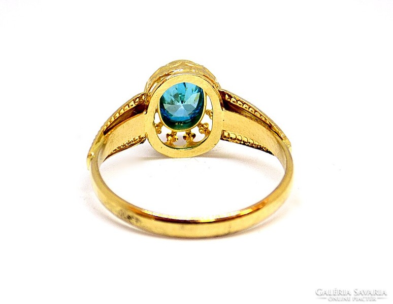 Blue stone gold ring (zal-au107995)