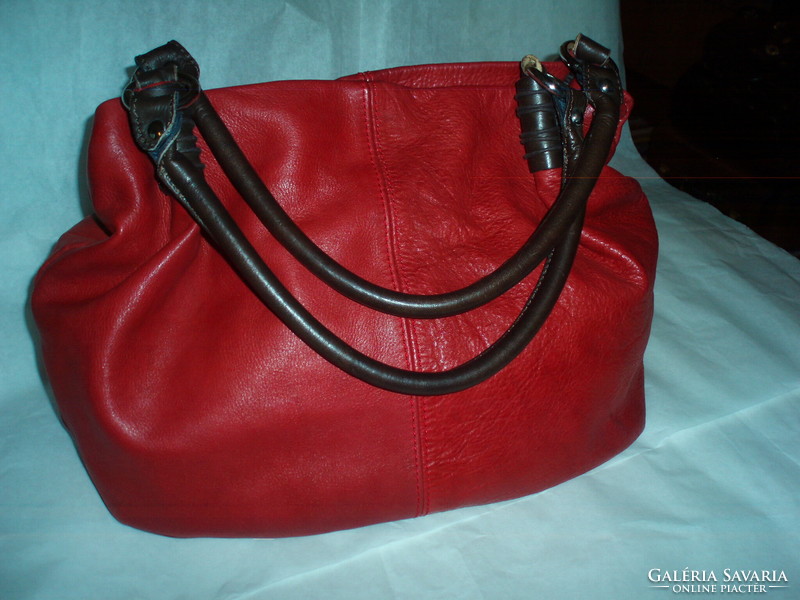 Vintage vera pelle red genuine leather shoulder bag